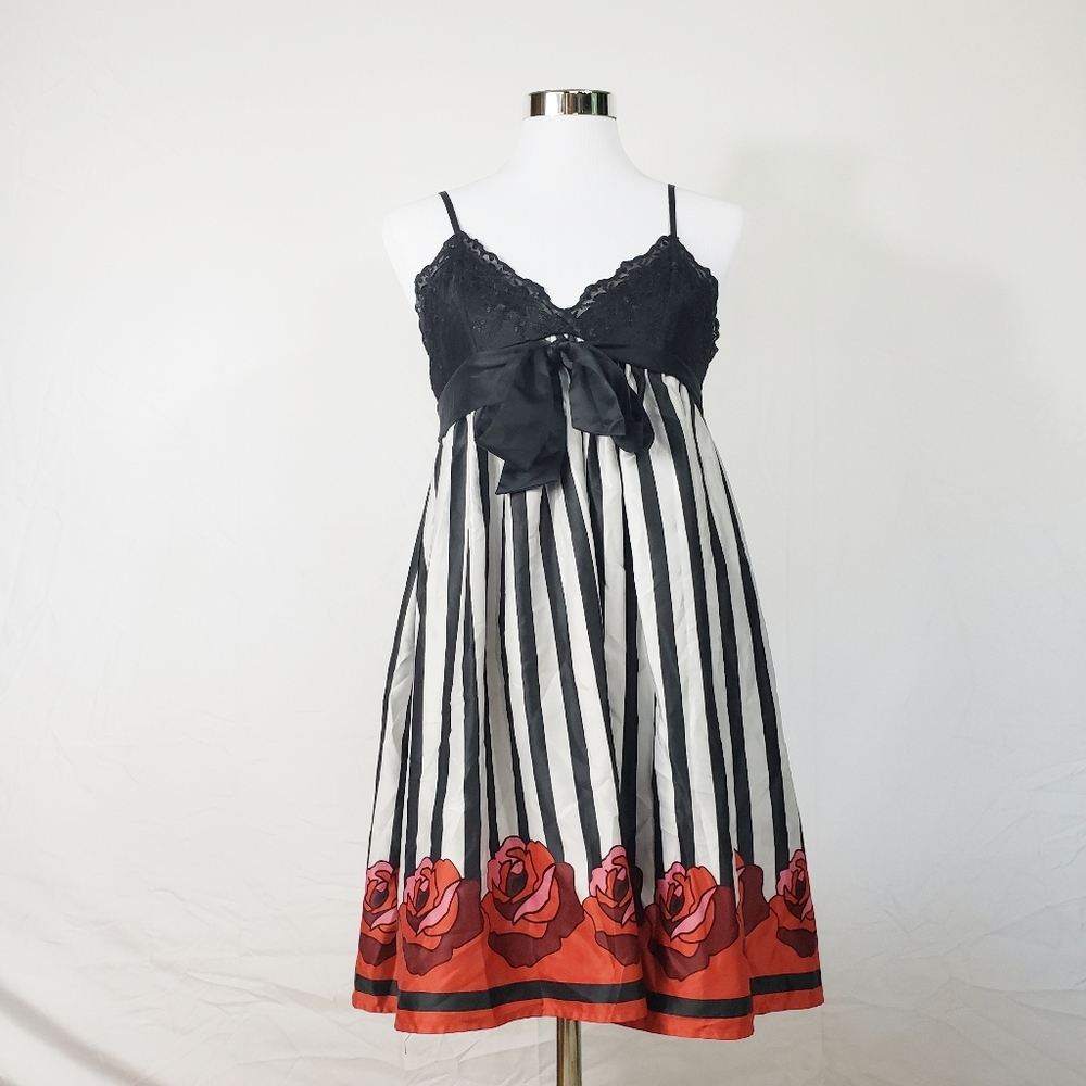 Forever 21 Black White Striped Dress Womens Medium